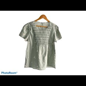 Boho Lucky Brand Women's Smocked Embroidered Top